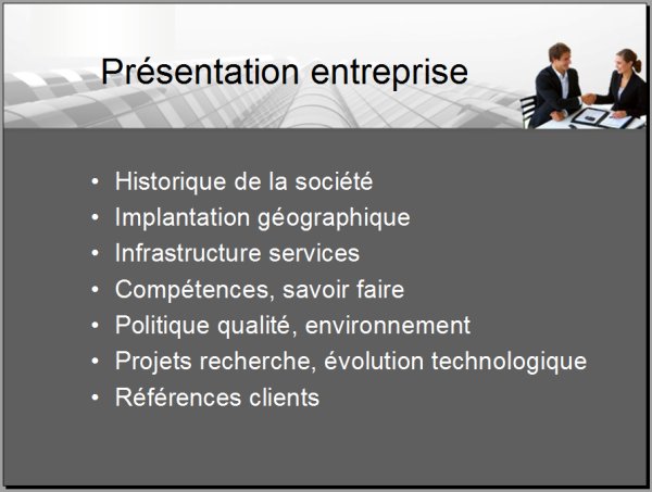 introduction de presentation d'une entreprise